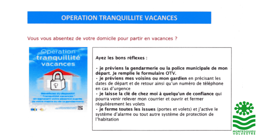 Opération Tranquillité Vacances